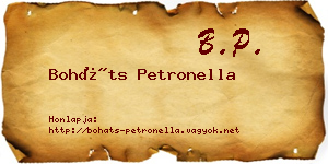 Boháts Petronella névjegykártya